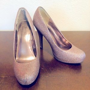 Purple glitter pumps